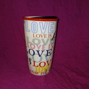 Starbucks 2017 "Love is" ceramic 12oz travel cup (012025A)